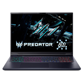 Acer Predator Helios Neo 18 AI, 18'', WQXGA, 165 Hz, Ultra 7, 16 GB, 512 GB, RTX 5060, ENG, melna - Portatīvais dators