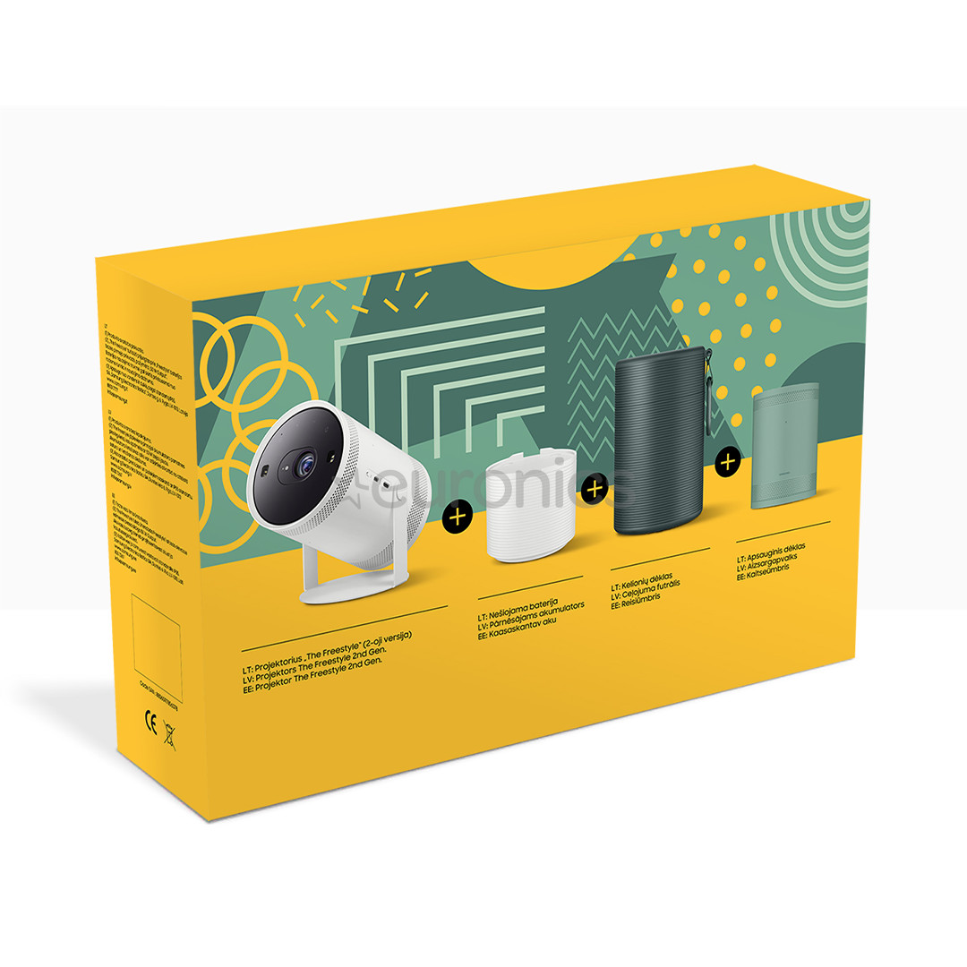 Samsung The Freestyle (Gen 2), 30-100", белый/зеленый - Комплект с проектором