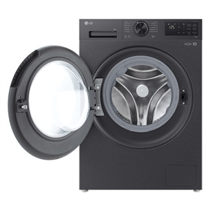 LG, 9 kg, depth 47.5 cm, 1200 rpm, matte black - Front load washing machine