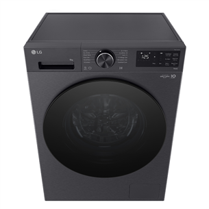 LG, 9 kg, depth 47.5 cm, 1200 rpm, matte black - Front load washing machine