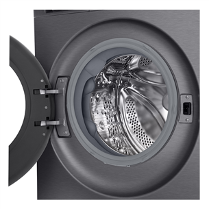 LG, 9 kg, depth 47.5 cm, 1200 rpm, matte black - Front load washing machine