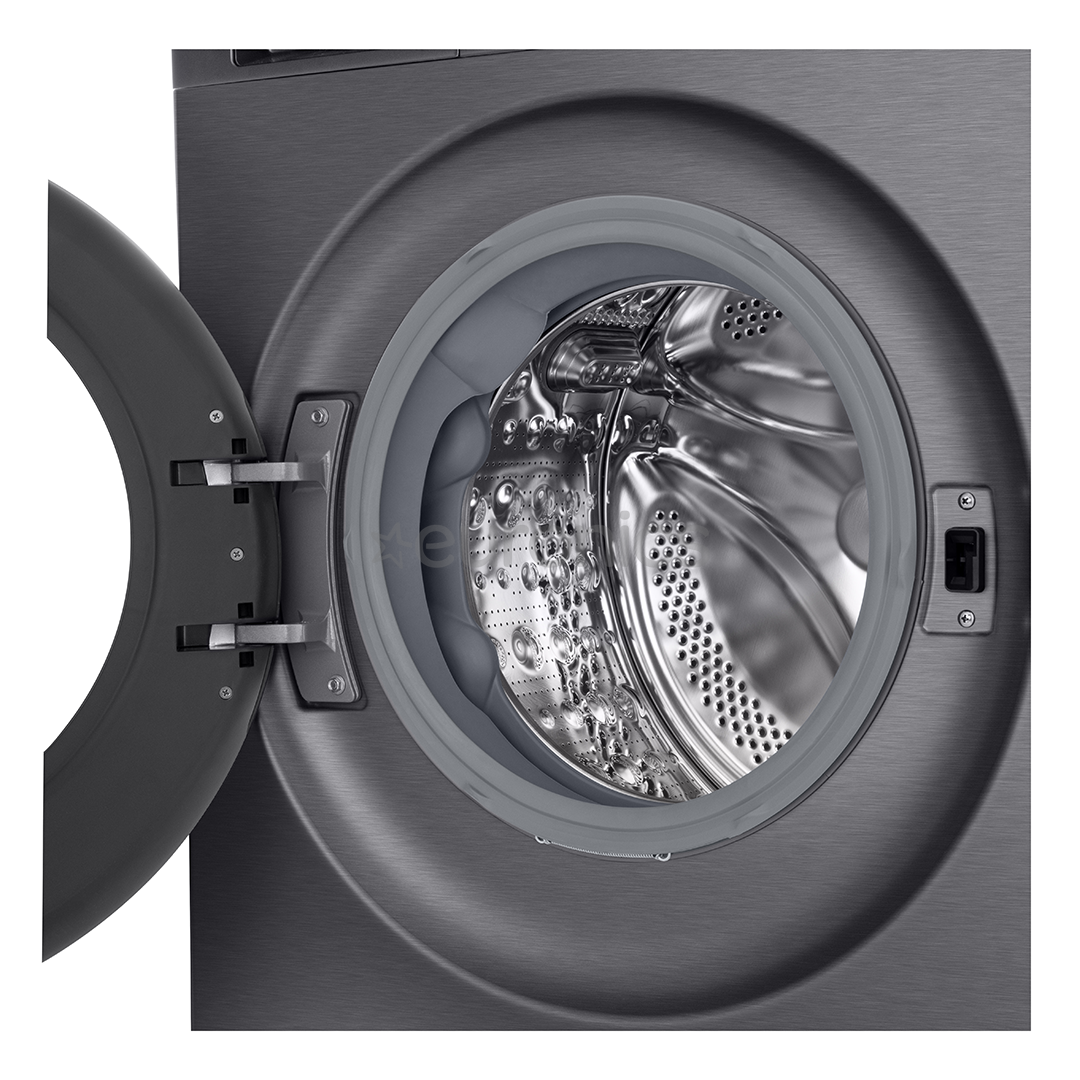 LG, 9 kg, depth 47.5 cm, 1200 rpm, matte black - Front load washing machine