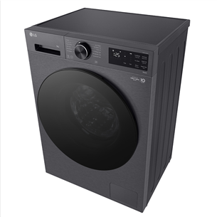 LG, 9 kg, depth 47.5 cm, 1200 rpm, matte black - Front load washing machine