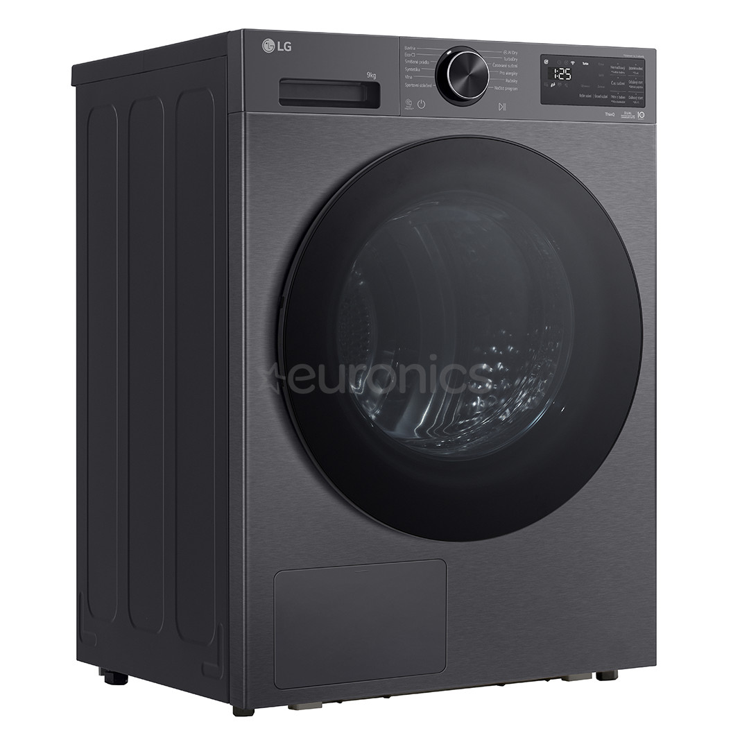 LG, Heat pump, 9 kg, depth 66 cm, matte black - Clothes dryer