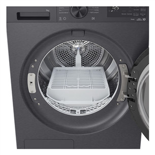LG, Heat pump, 9 kg, depth 66 cm, matte black - Clothes dryer