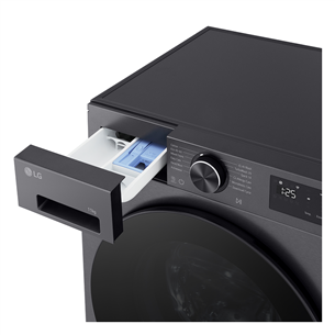 LG, 11 kg, dziļums 57 cm, 1400 apgr/min., matēta melna - Veļas mazgājamā mašīna ar priekšējo ielādi