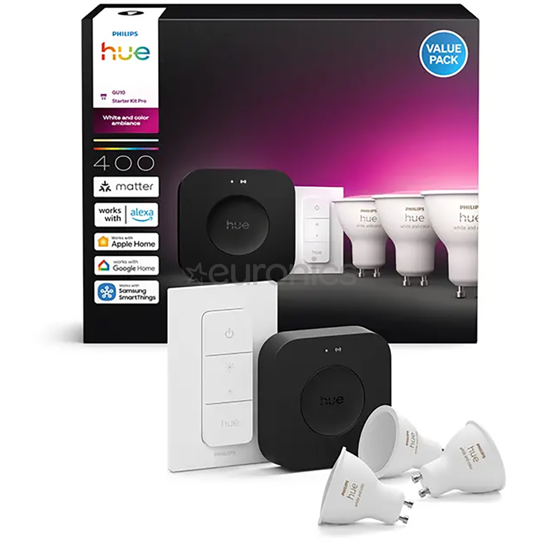 Philips Hue White & Color Ambiance starter kit, GU10, 3 шт. - Комплект умных ламп