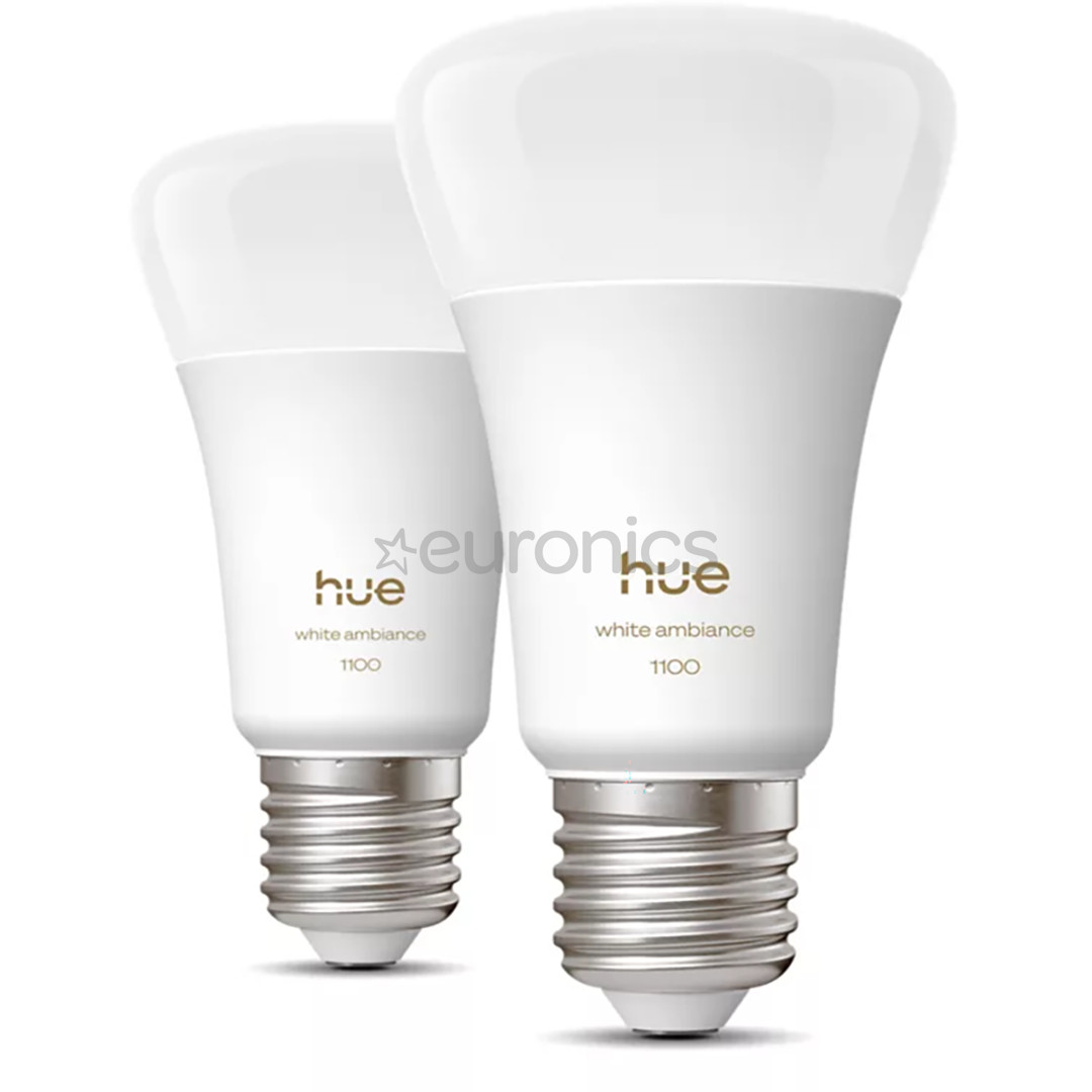 Philips Hue White Ambiance A60, E27, 2 шт., белый - Умные лампы