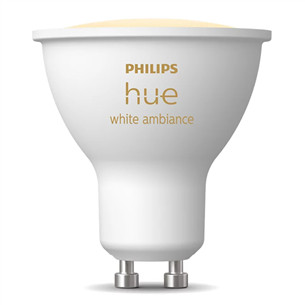 Philips Hue White Ambiance, GU10, белый - Умная лампа 929003666701
