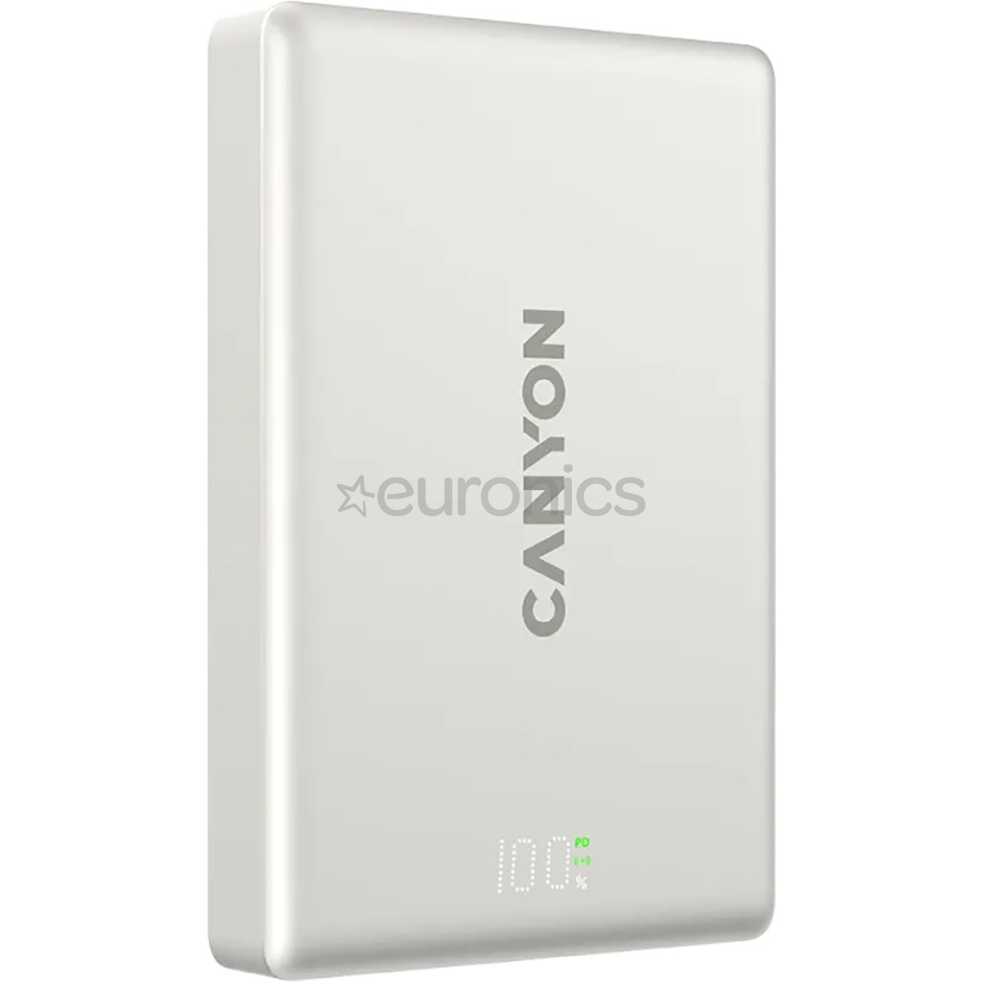 Canyon OnPower 511, 10000 mAh, pelēka - Portatīvais barošanas avots