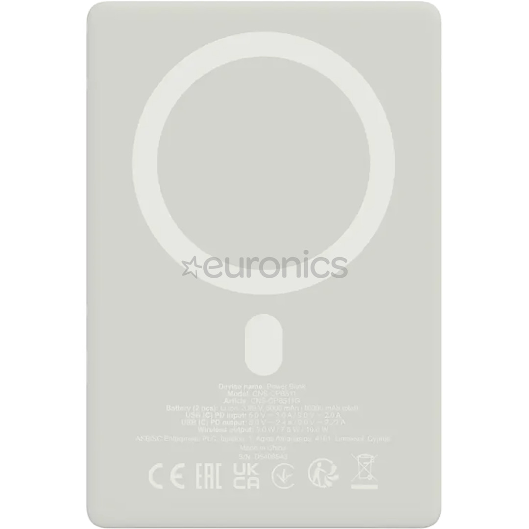 Canyon OnPower 511, 10000 mAh, pelēka - Portatīvais barošanas avots