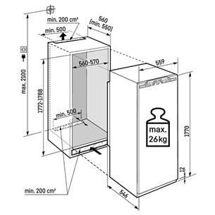 Liebherr Plus BioFresh, 294 L, augstums 177 cm - Iebūvējams aukstuma skapis