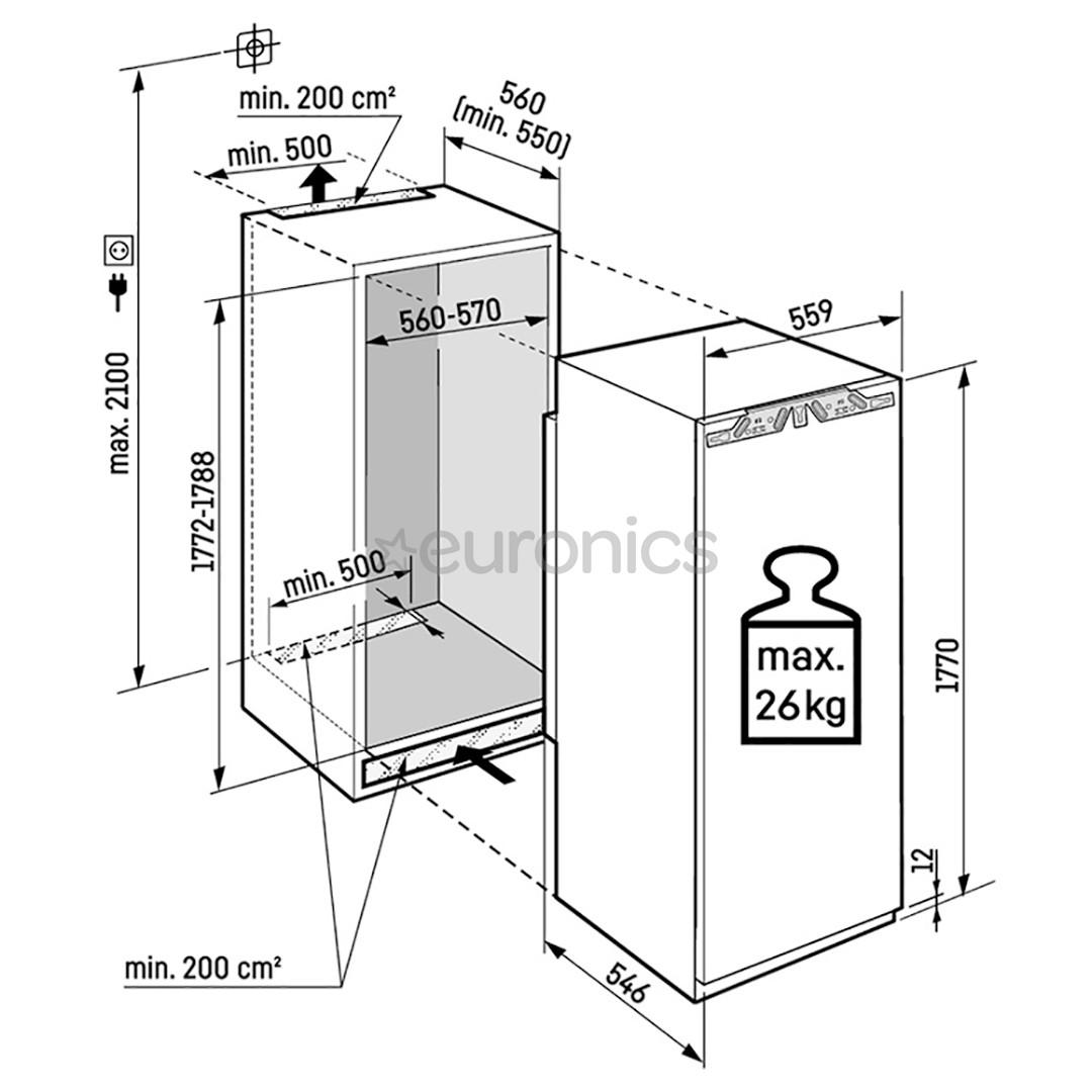 Liebherr Plus BioFresh, 294 L, augstums 177 cm - Iebūvējams aukstuma skapis