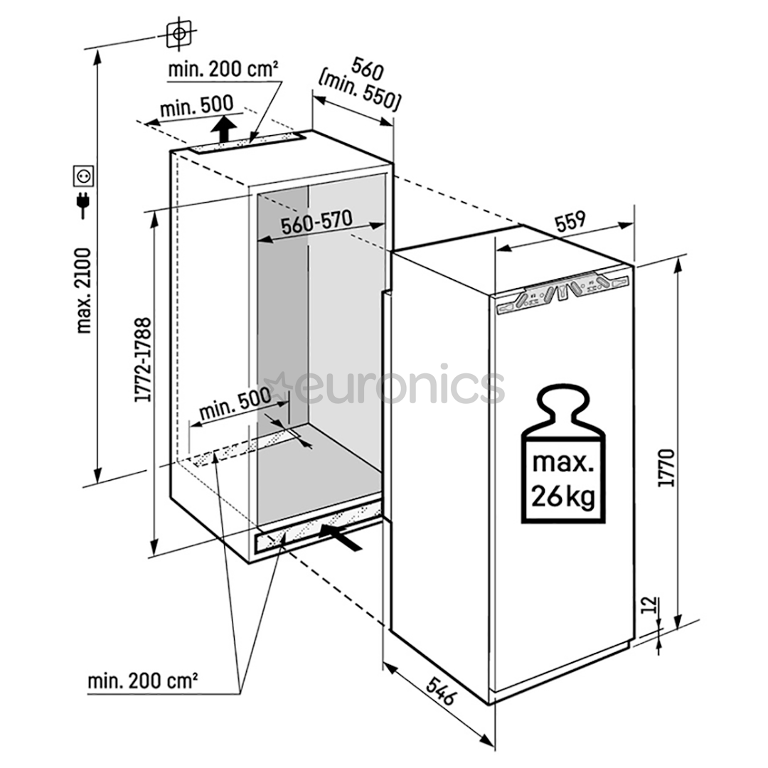 Liebherr Plus BioFresh, 294 L, augstums 177 cm - Iebūvējams aukstuma skapis
