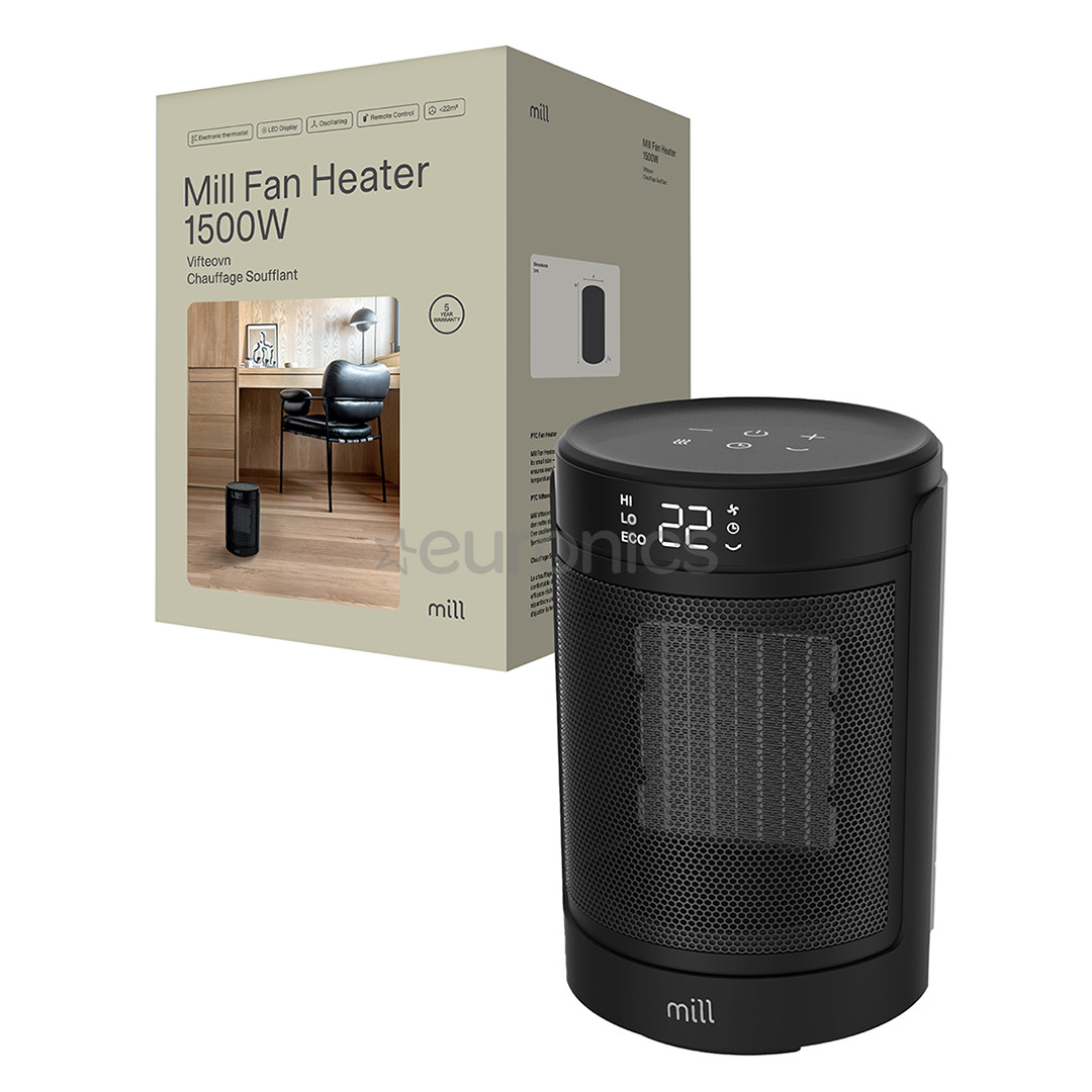 Mill, 1500 Вт, черный - Керамический термовентилятор