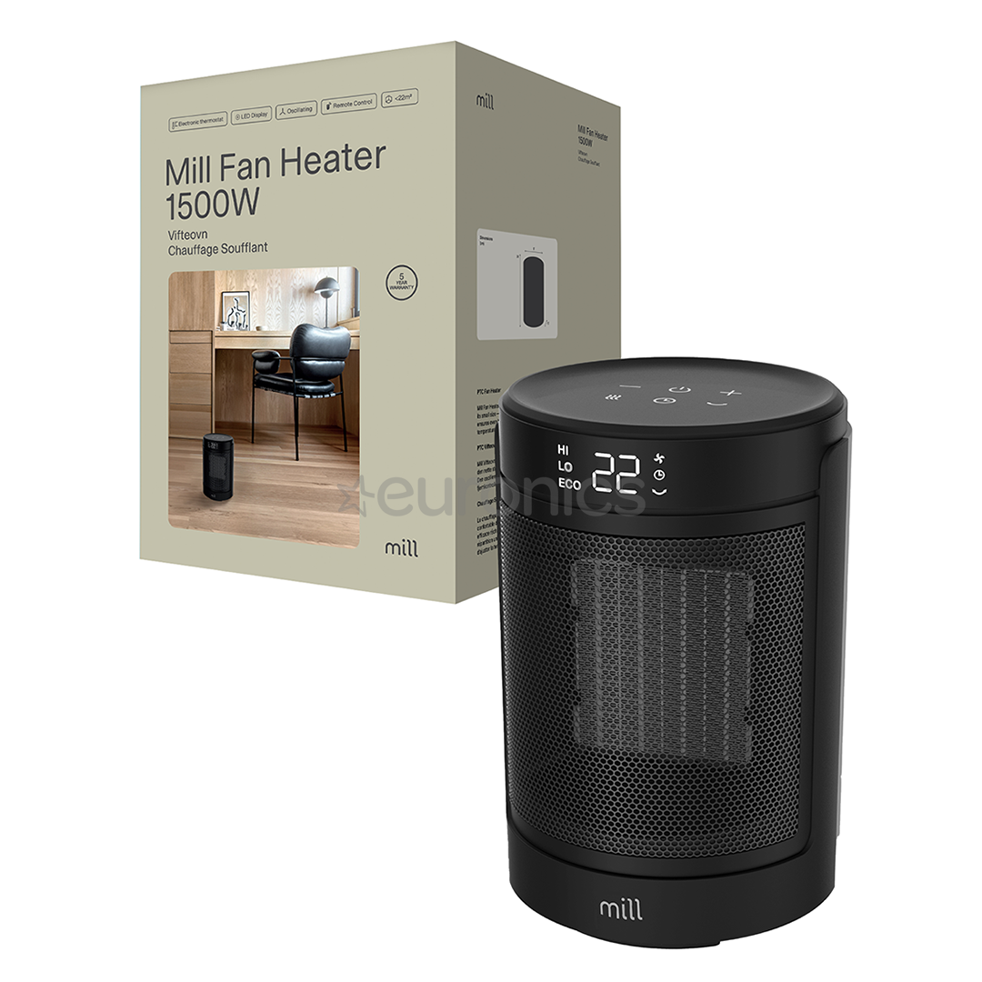Mill, 1500 W, black - Ceramic fan heater