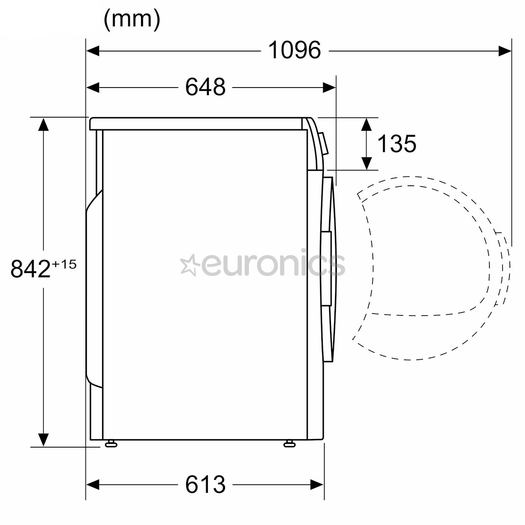Bosch, Series 6, 9 kg, dziļums 61.3 cm - Veļas žāvētājs