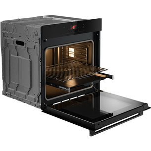 Asko, 71 L, pyrolytic cleaning, black - Built-in oven