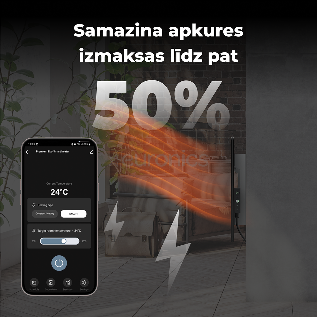 Aeno, 700 W, black - Premium Eco Smart heater