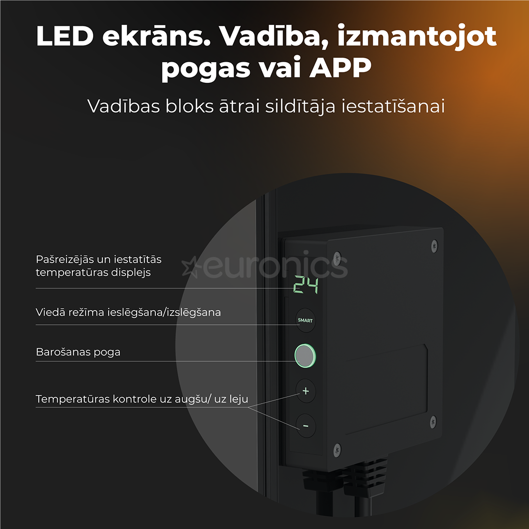 Aeno, 700 W, black - Premium Eco Smart heater