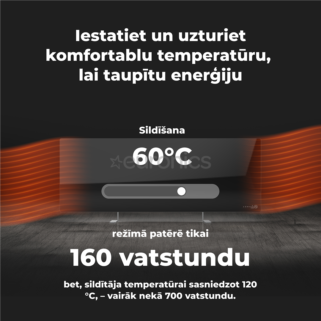 Aeno, 700 W, black - Premium Eco Smart heater
