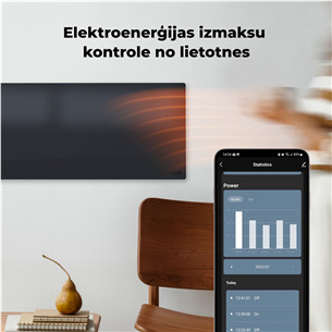 Aeno, 700 Вт, черный - Умный электрический радиатор