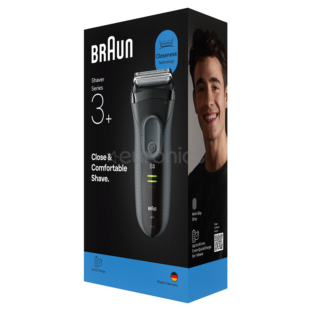 Braun Series 3+, pelēka - Skuveklis