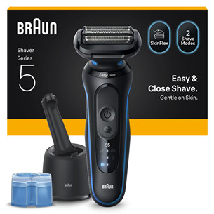 Braun Series 5, Wet & Dry, melna/zila - Skuveklis 52-B7000CC