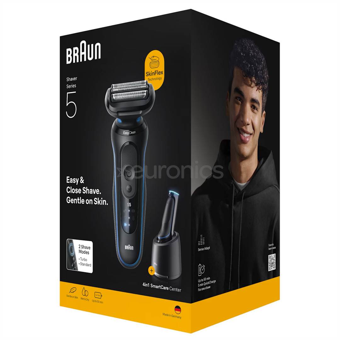 Braun Series 5, Wet & Dry, melna/zila - Skuveklis