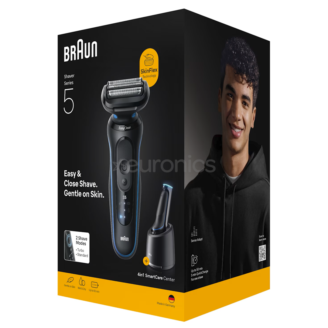 Braun Series 5, melna/zila - Skuveklis