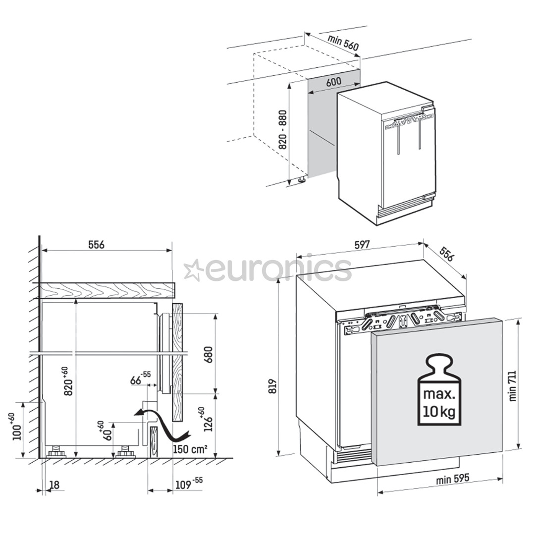 Liebherr, 124 L, augstums 82 cm - Iebūvējams aukstuma skapis