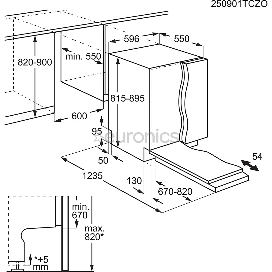 AEG 9000 Series, 14 комплектов посуды, ширина 59,6 см- Интегрируемая посудомоечная машина