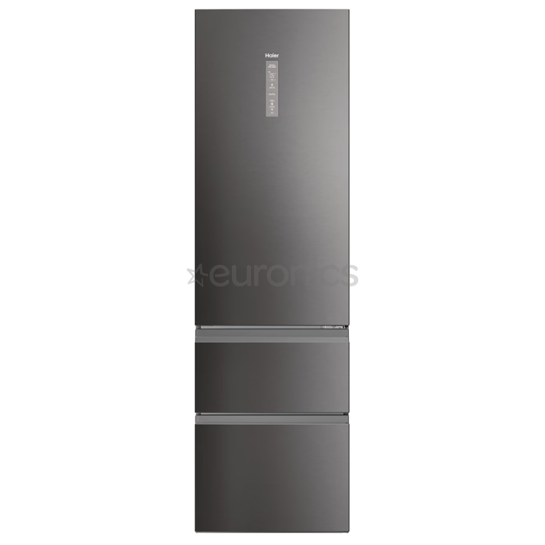 Haier 3D 60 Series 7, No Frost, 414 L, augstums 205 cm, tumša nerūsējošā tērauda - Ledusskapis HTW7620DNMP