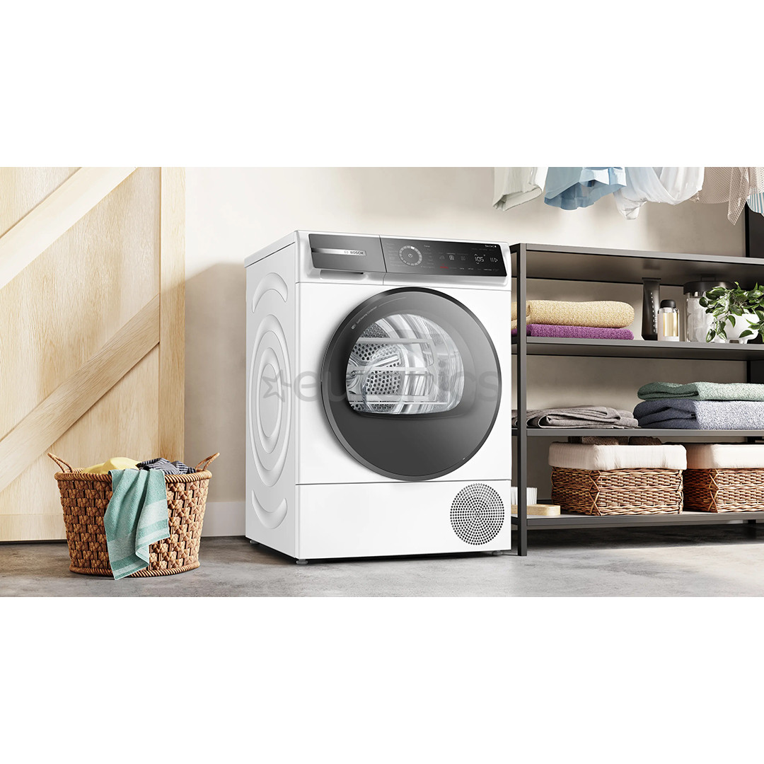 Bosch, Series 8, 9 kg, dziļums 61.3 cm, balta - Veļas žāvētājs
