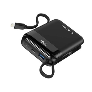 Canyon OnPower 104, 10000 mAh, melna - Portatīvais barošanas avots