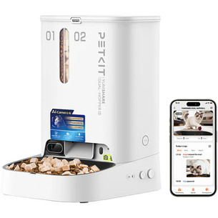 Petkit YumShare Dual-hopper 2, balta - Automātiskā mājdzīvnieku barotava ar kameru P591-2
