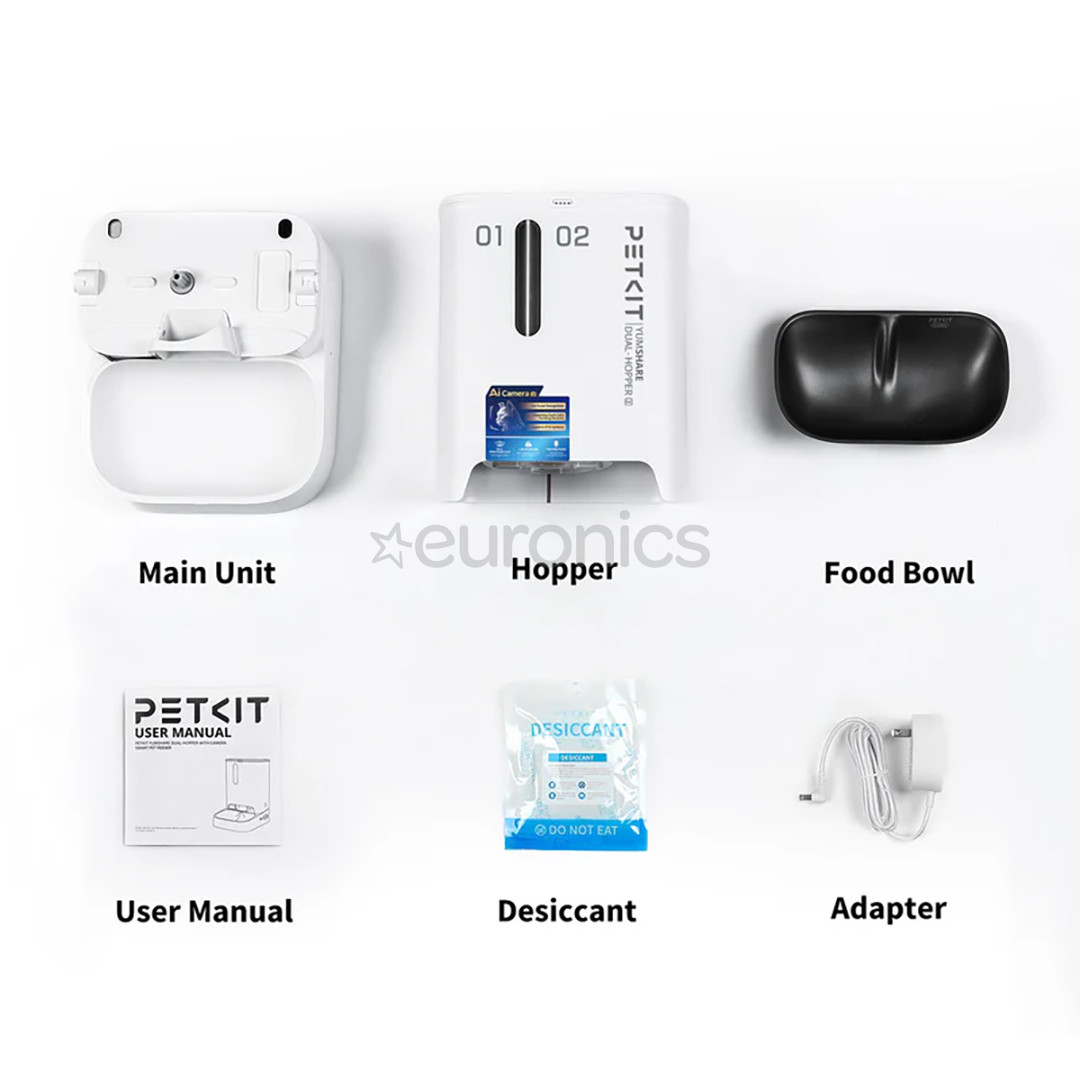 Petkit YumShare Dual-hopper 2, белый - Автоматическая кормушка для домашних животных с камерой