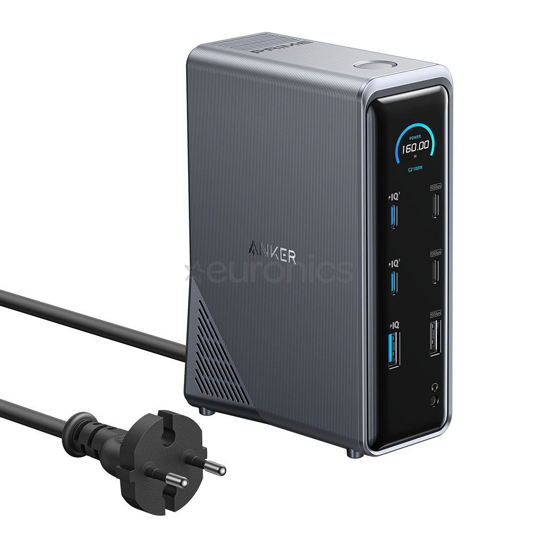 Anker Prime Dual Display, 160 Вт, черный - Док-станция для ноутбука