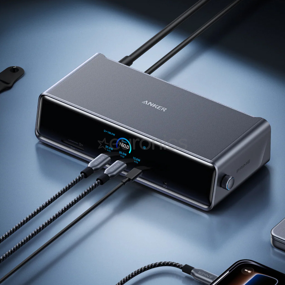 Anker Prime Triple Display, 140 Вт, серый - Док-станция для ноутбука