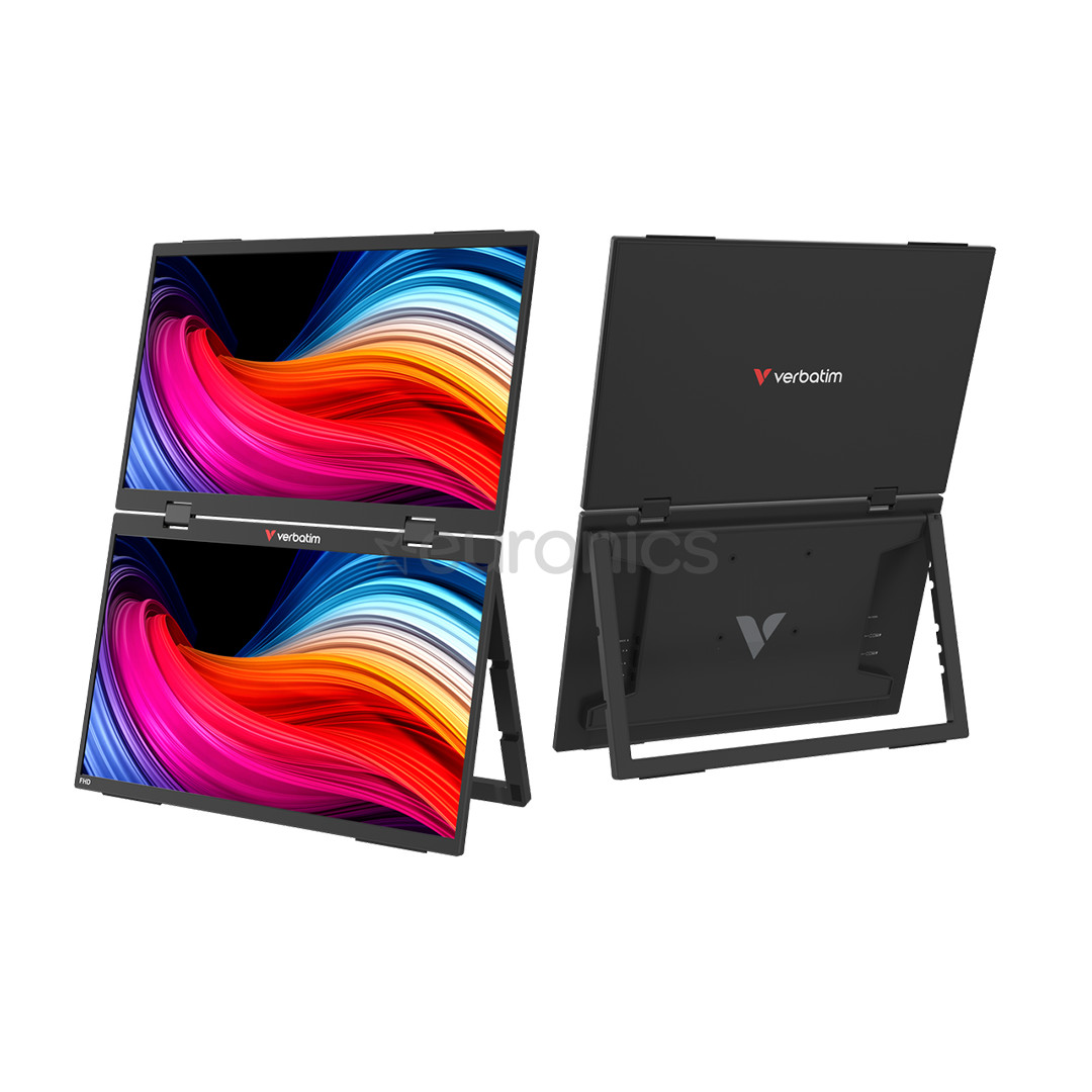 Verbatim Dual Portable Monitor, 15,6'', FullHD, IPS, 60 Гц, USB-C, серый - Монитор 32403