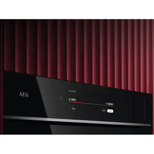 AEG ProAssist ar SteamPro 9000 Series, 70 L, melna - Iebūvējama tvaika cepeškrāsns