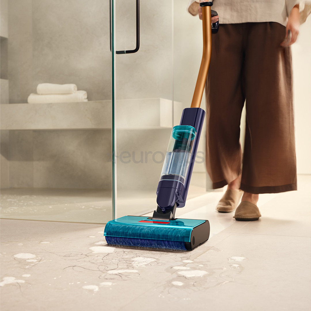 Dyson WR03 Clean + Wash Hygiene, сухая и влажная уборка, синий/медный - Беспроводной пылесос для твердых полов
