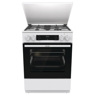 Gorenje, 71 L, platums 60 cm, balta - Elektriskā plīts ar gāzes virsmu GKS6C71WF