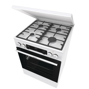 Gorenje, 71 л, ширина 60 см, белый - Газовая плита с электрической духовкой