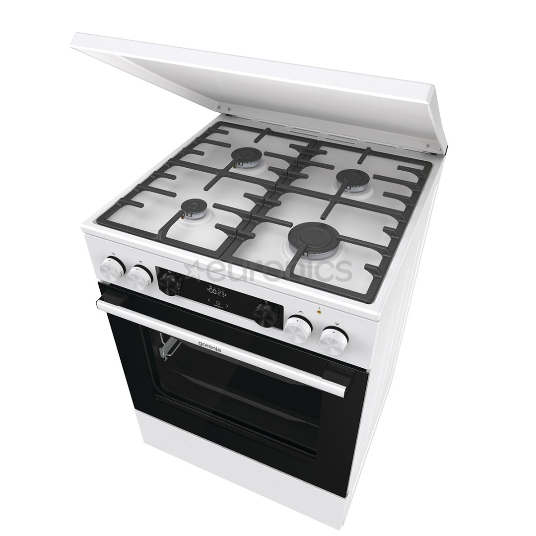 Gorenje, 71 л, ширина 60 см, белый - Газовая плита с электрической духовкой