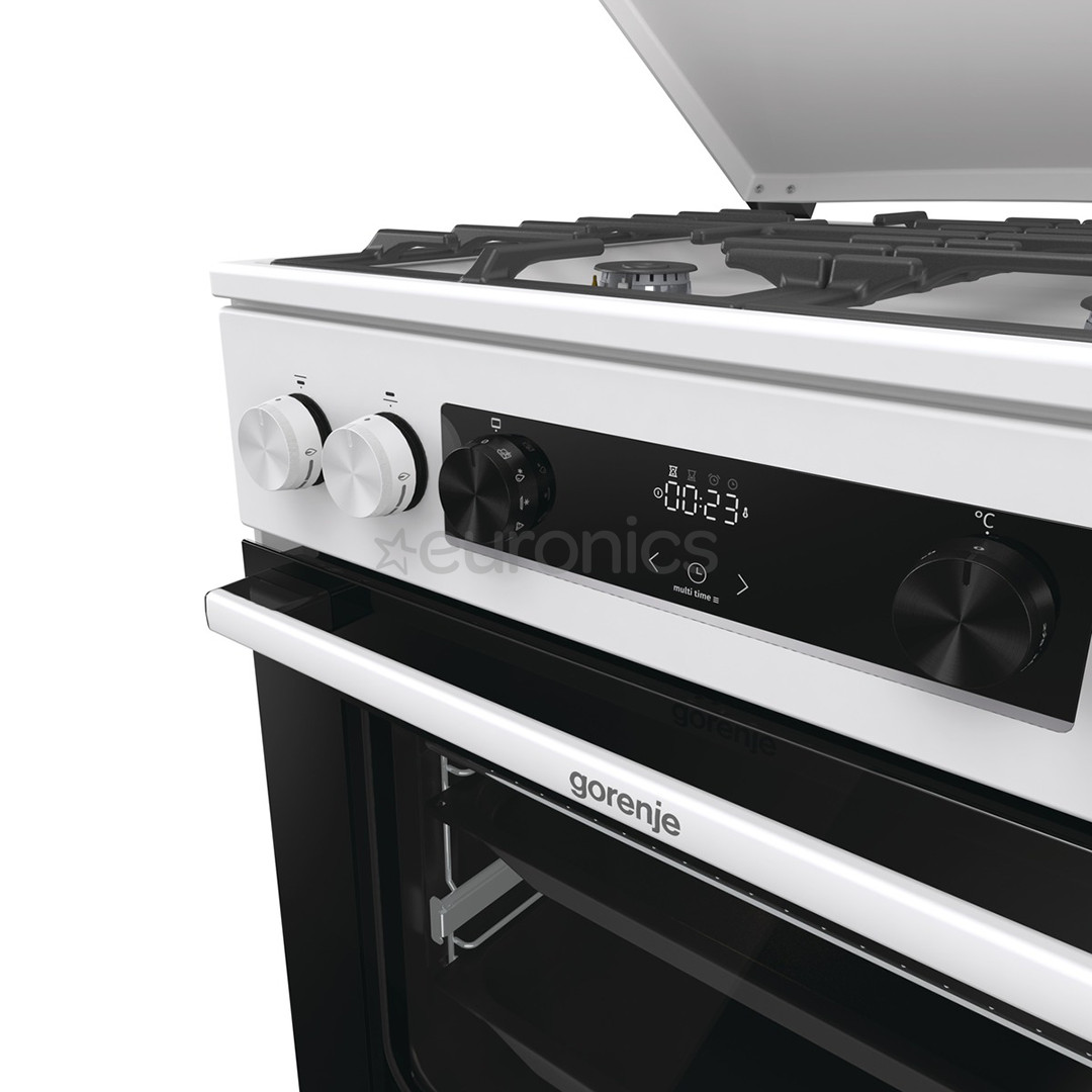 Gorenje, 71 л, ширина 60 см, белый - Газовая плита с электрической духовкой