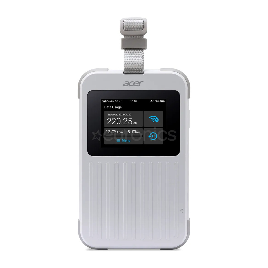 Acer Connect M6E 5G Mobile WiFi, 8000 мАч, светло-серый - WiFi-роутер