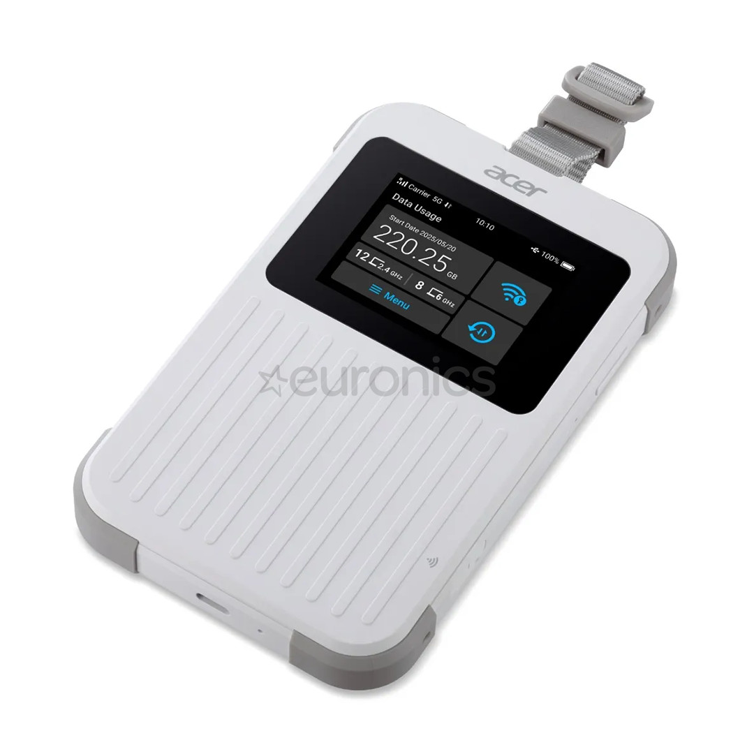 Acer Connect M6E 5G Mobile WiFi, 8000 мАч, светло-серый - WiFi-роутер