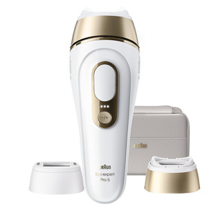 Braun Silk-expert Pro 5, white/golden - IPL Hair removal device