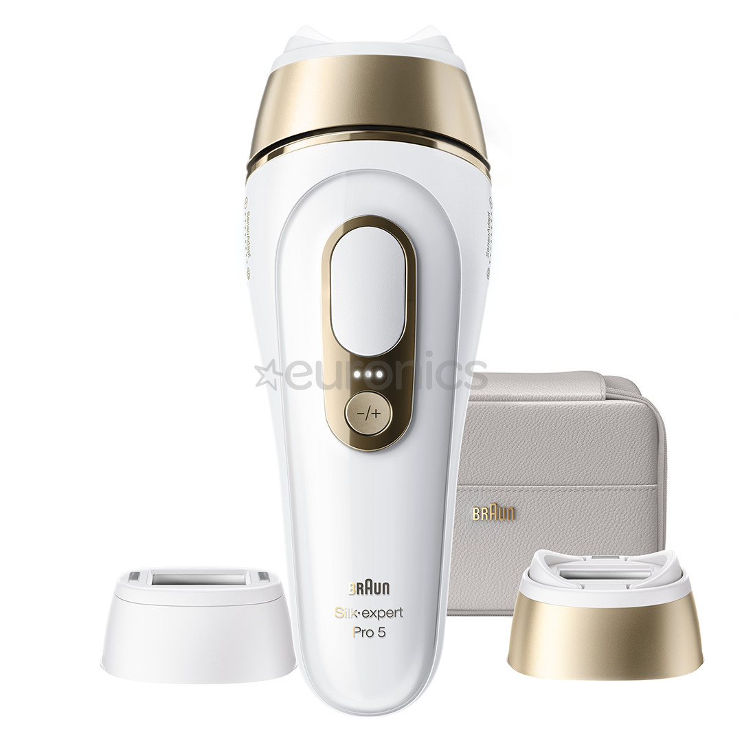 Braun Silk-expert Pro 5, white/golden - IPL Hair removal device